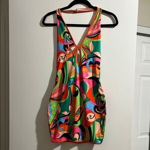 SHEIN Colorful Abstract Print Dress
